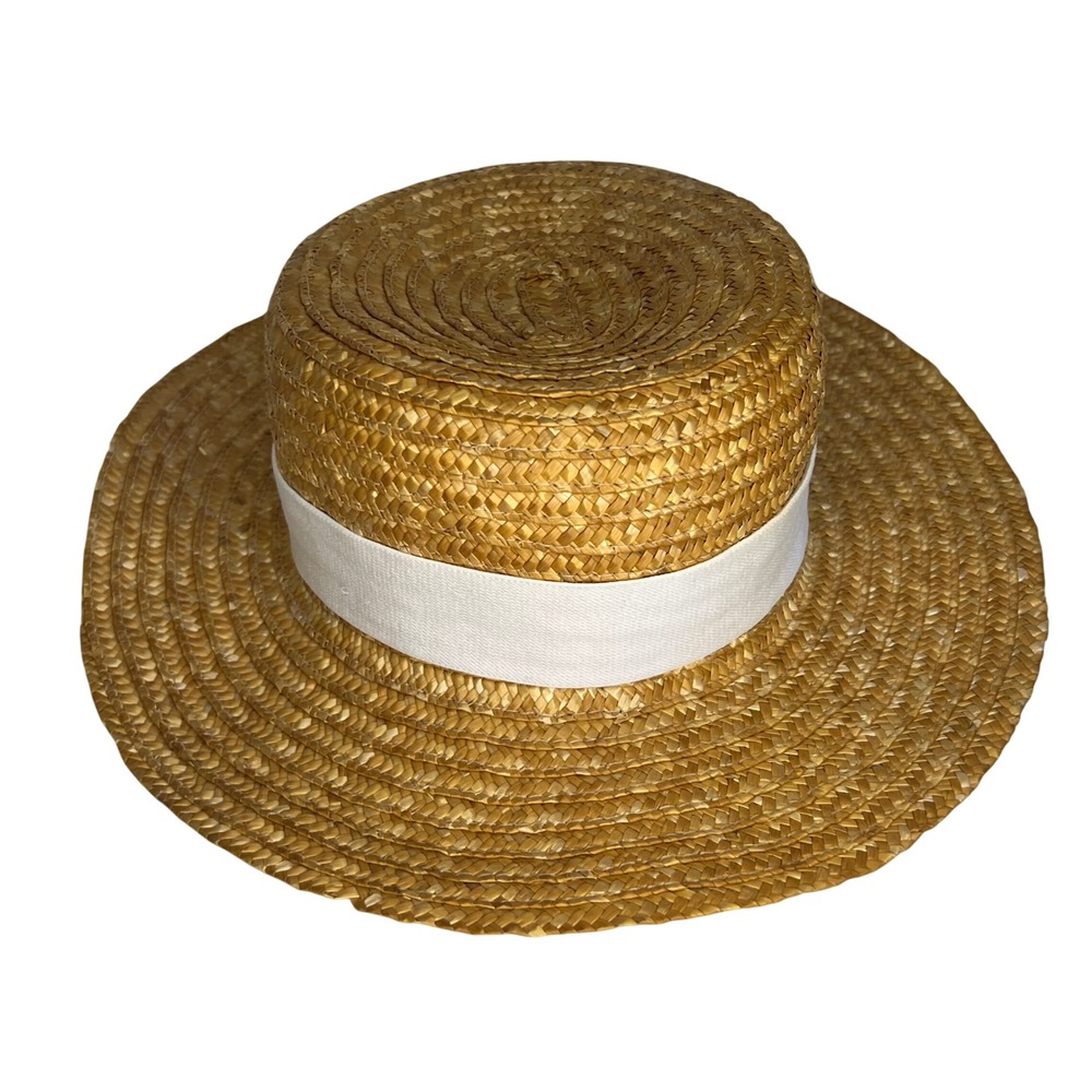 Chapéu & Estilo FG Boater Hat Straw Woven Palha Natural Latin Artison Fashion - Picture 2 of 6